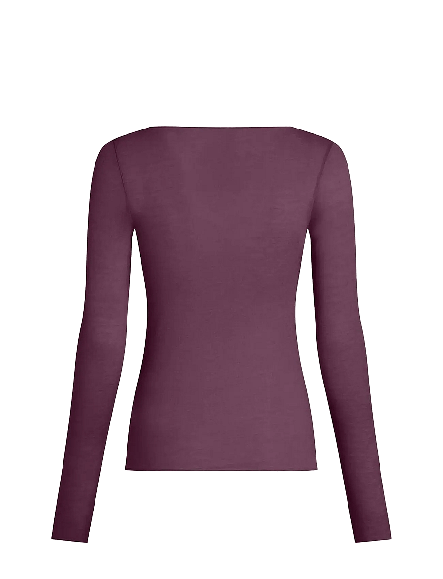 Hunkemöller - Top LS Boatneck Intimates - Överdelar - blackberry wine - 2
