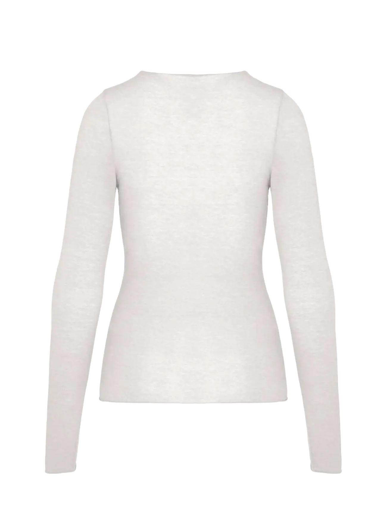 Hunkemöller - TOP LS V-NECK LACE INTIMATES - soft grey melange - 2