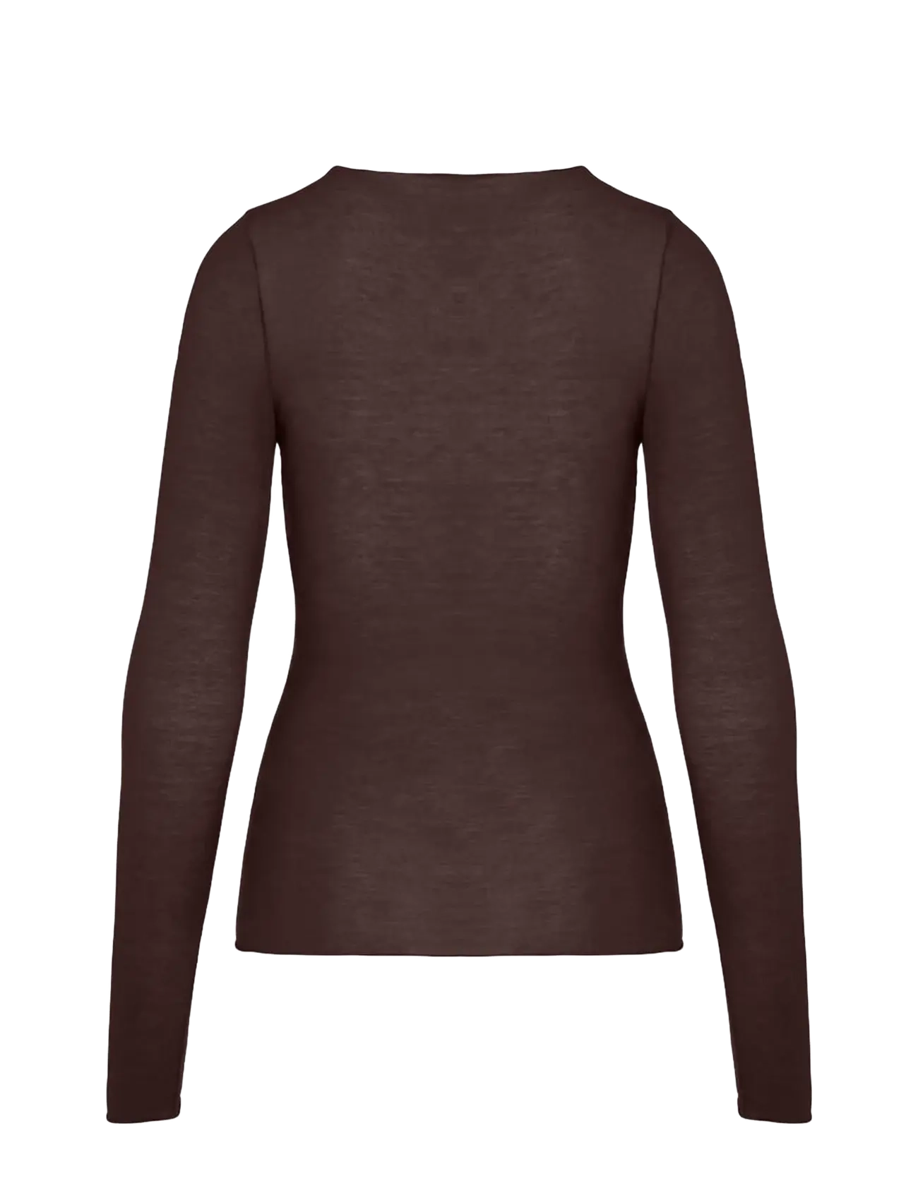 Hunkemöller - TOP LS V-NECK LACE INTIMATES - coffee bean - 2