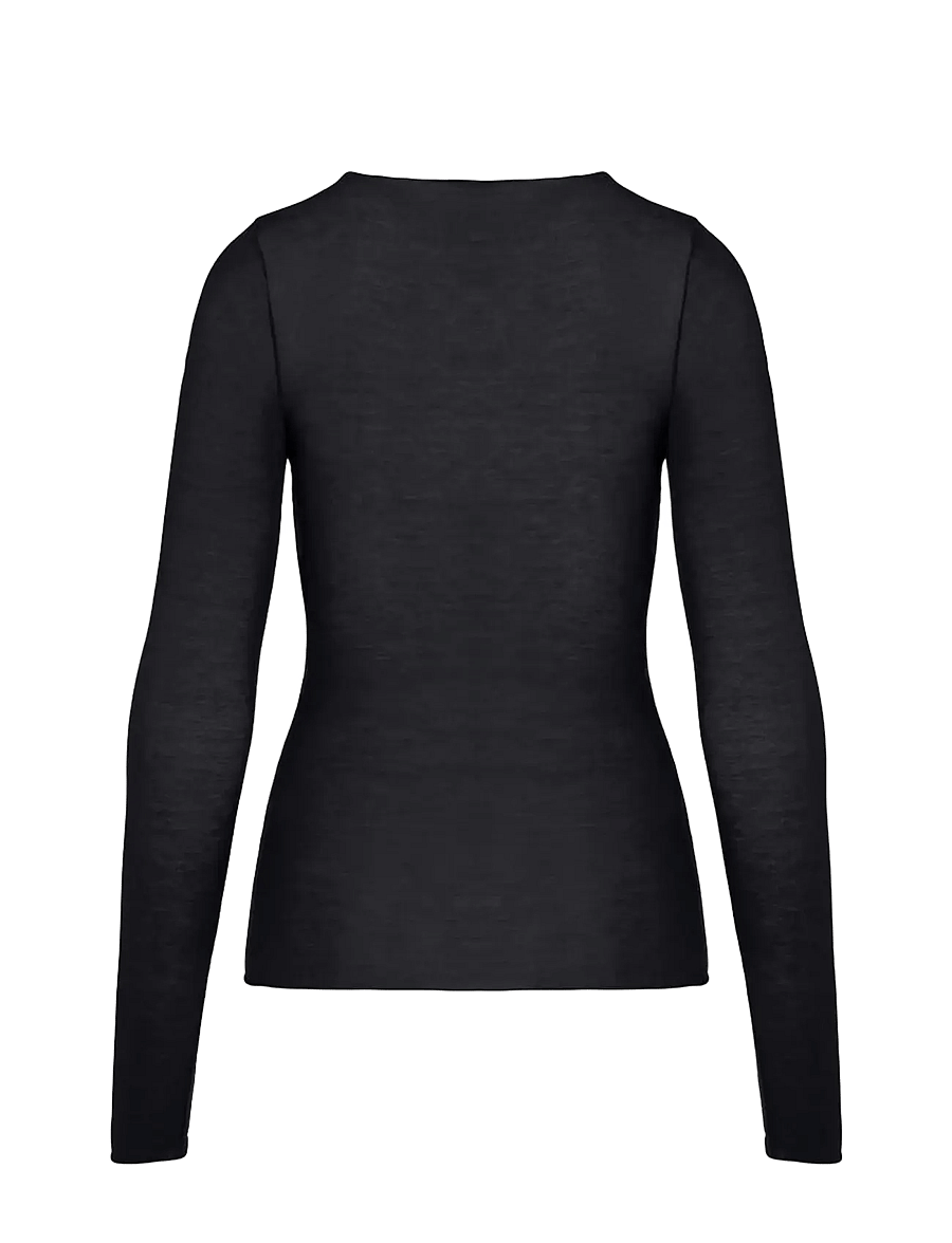 Hunkemöller - TOP LS V-NECK LACE INTIMATES - black - 2