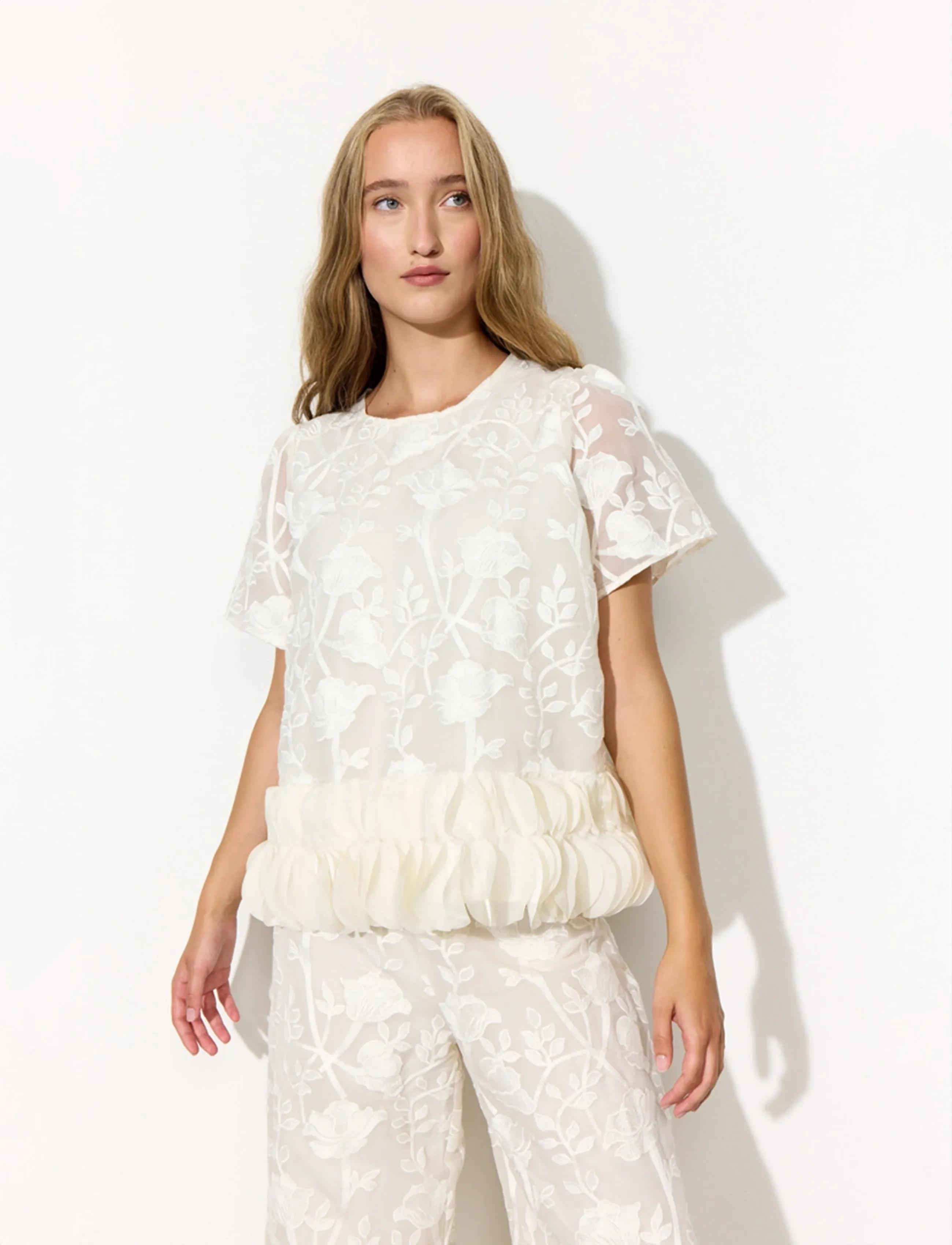Hunkøn Aiko Blouse, S, Cream, Bluser > Kortærmede, Dame