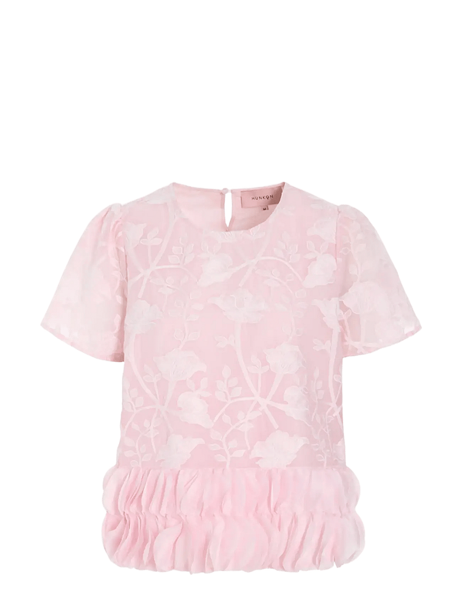 Hunkøn - Aiko Blouse - lühikeste varrukatega pluusid - pink - 1
