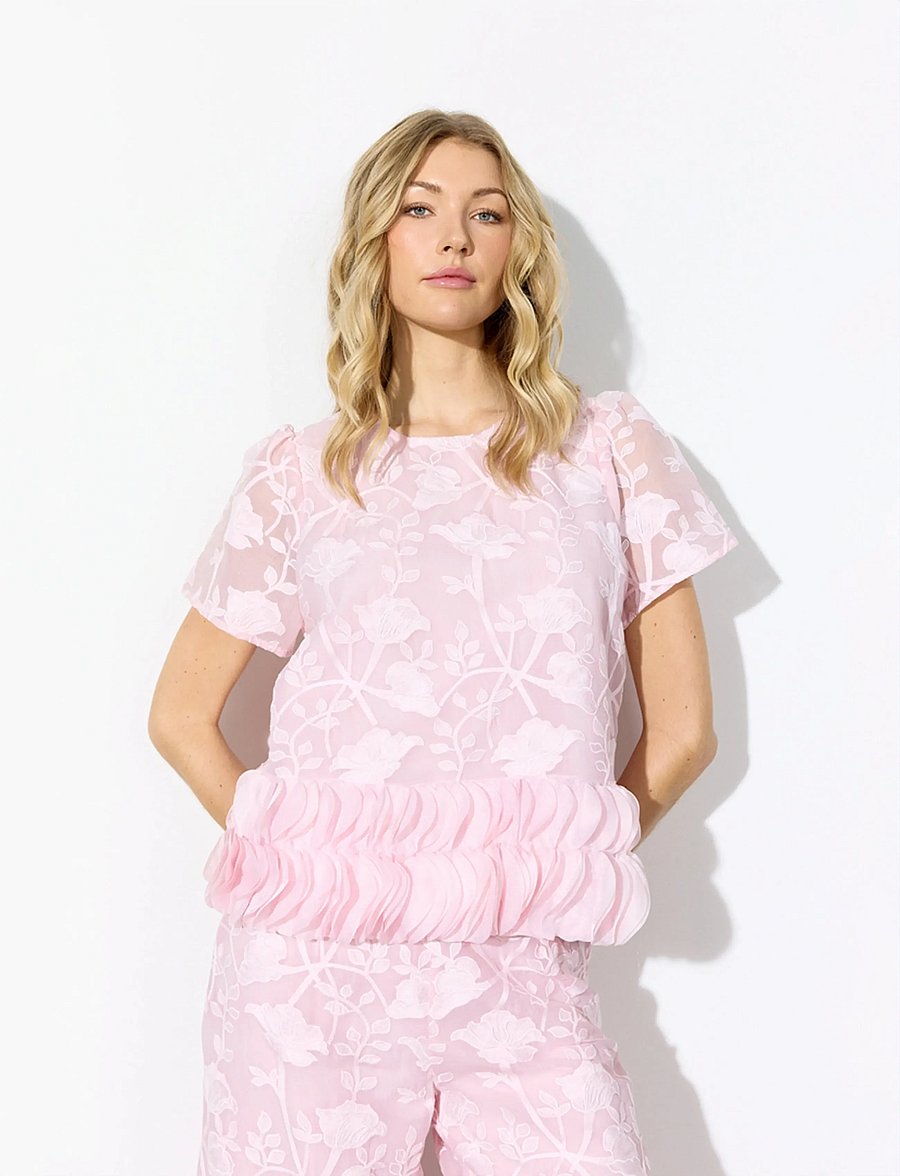 Hunkøn - Aiko Blouse - lühikeste varrukatega pluusid - pink - 0