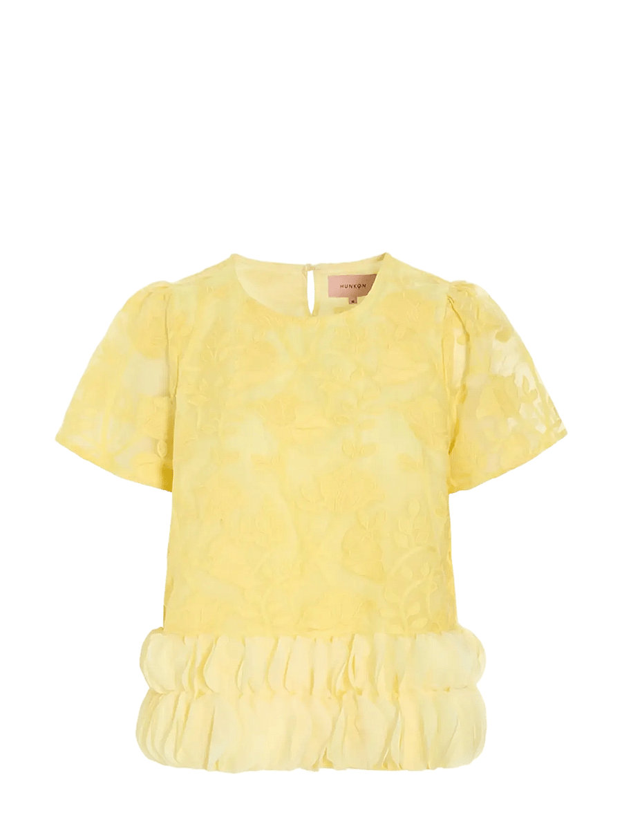 Hunkøn - Aiko Blouse - kurzärmelige blusen - yellow - 1