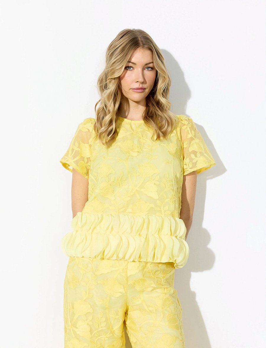 Hunkøn - Aiko Blouse - kurzärmelige blusen - yellow - 3