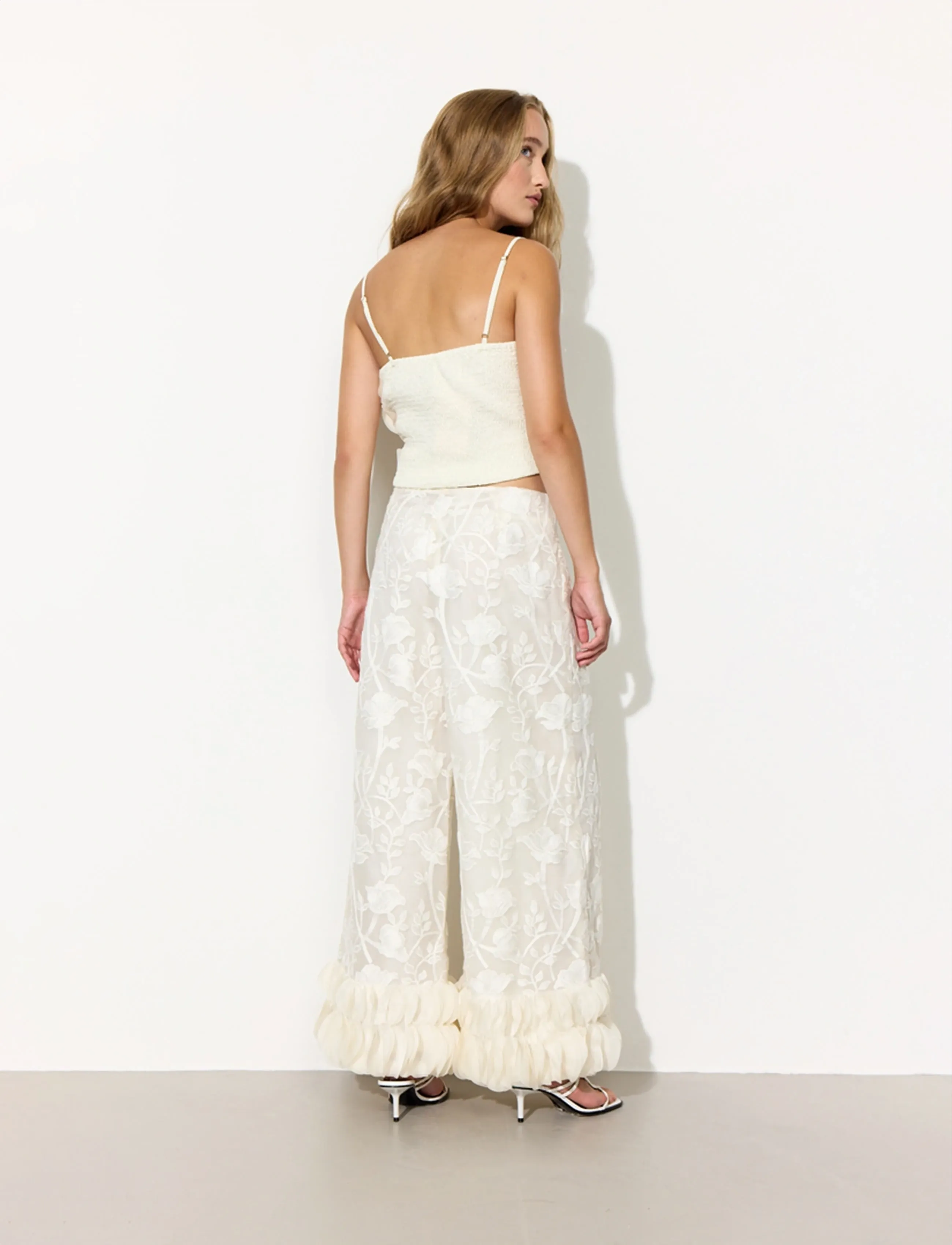 Hunkøn - Aiko Trousers - hosen mit weitem bein - cream - 4