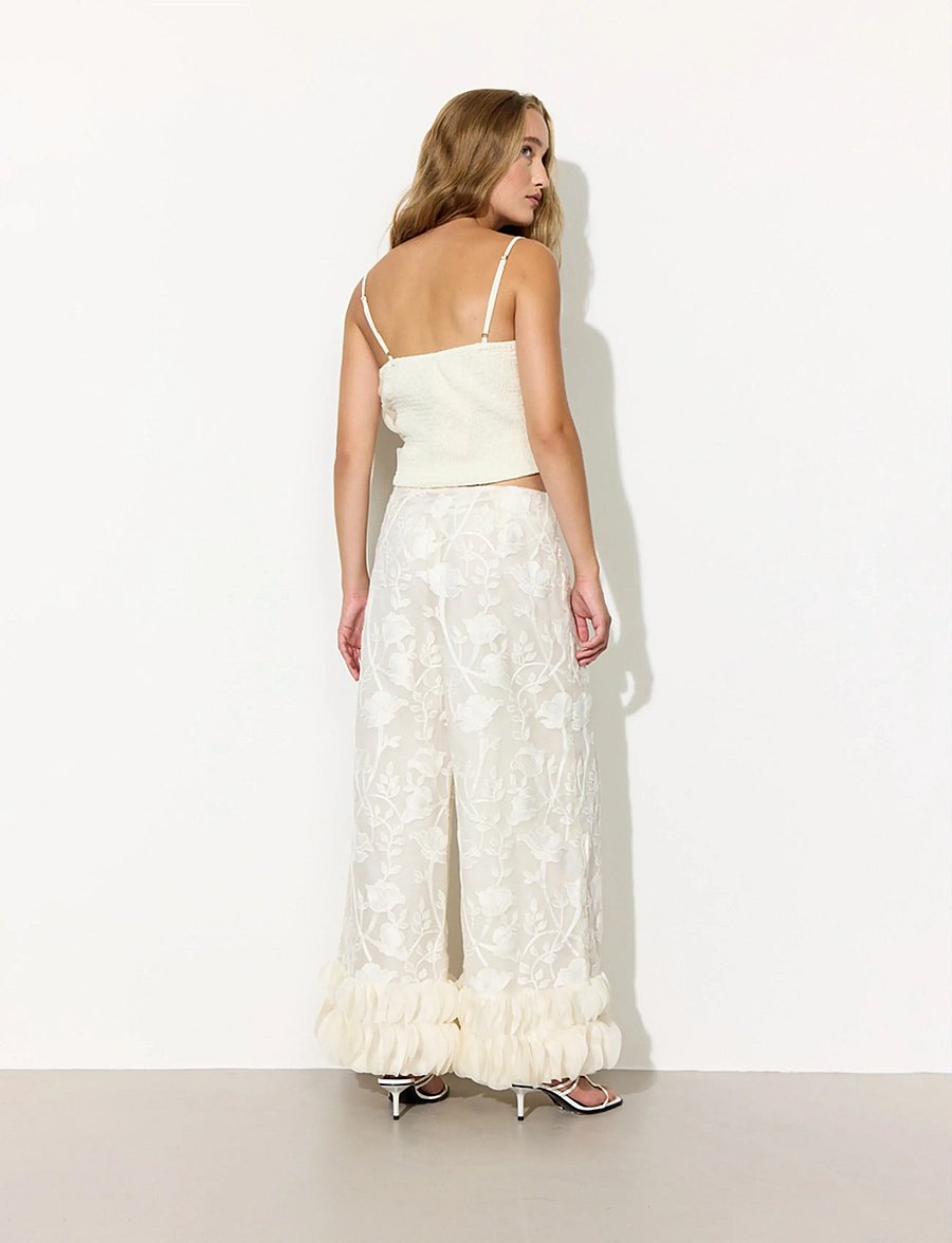Hunkøn - Aiko Trousers - hosen mit weitem bein - cream - 4