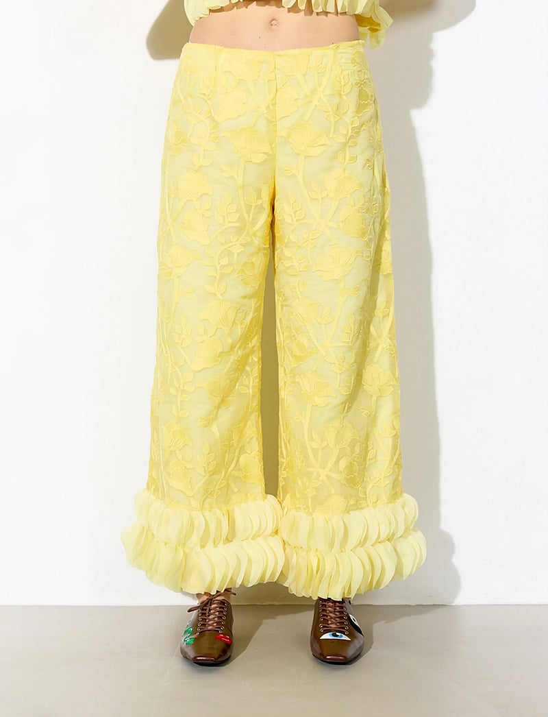 Hunkøn - Aiko Trousers - bukser med brede ben - yellow - 0