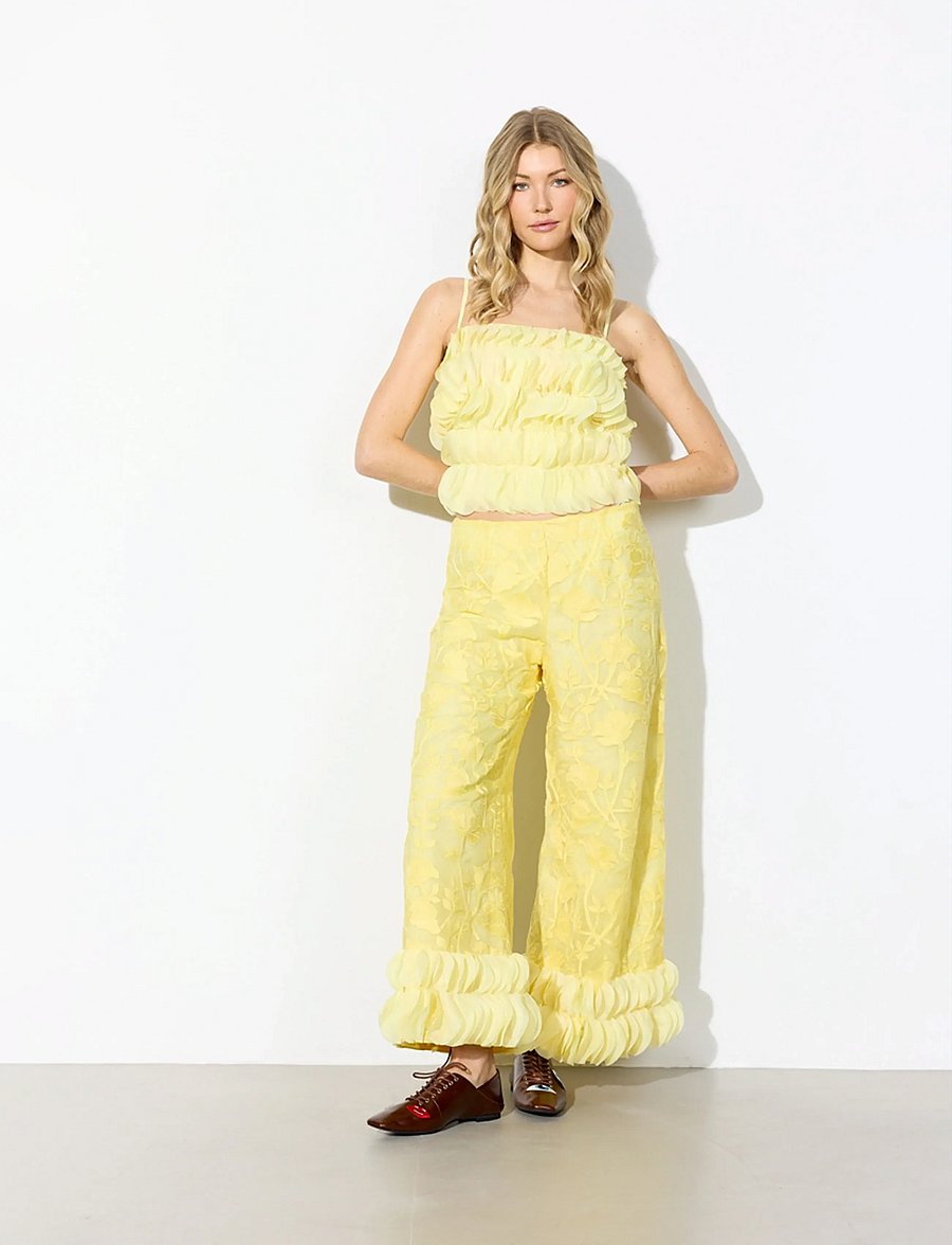 Hunkøn - Aiko Trousers - hosen mit weitem bein - yellow - 3