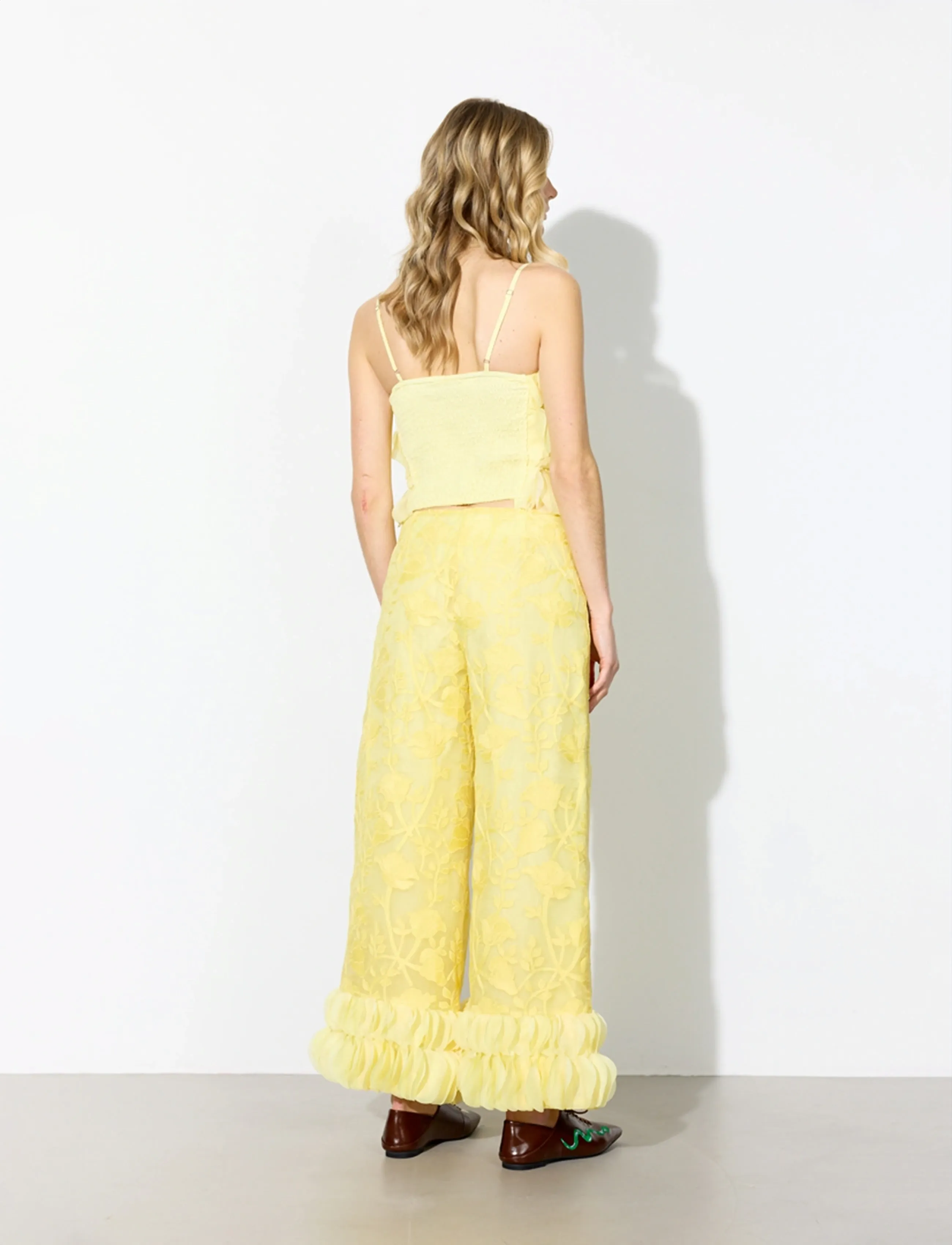 Hunkøn - Aiko Trousers - hosen mit weitem bein - yellow - 4