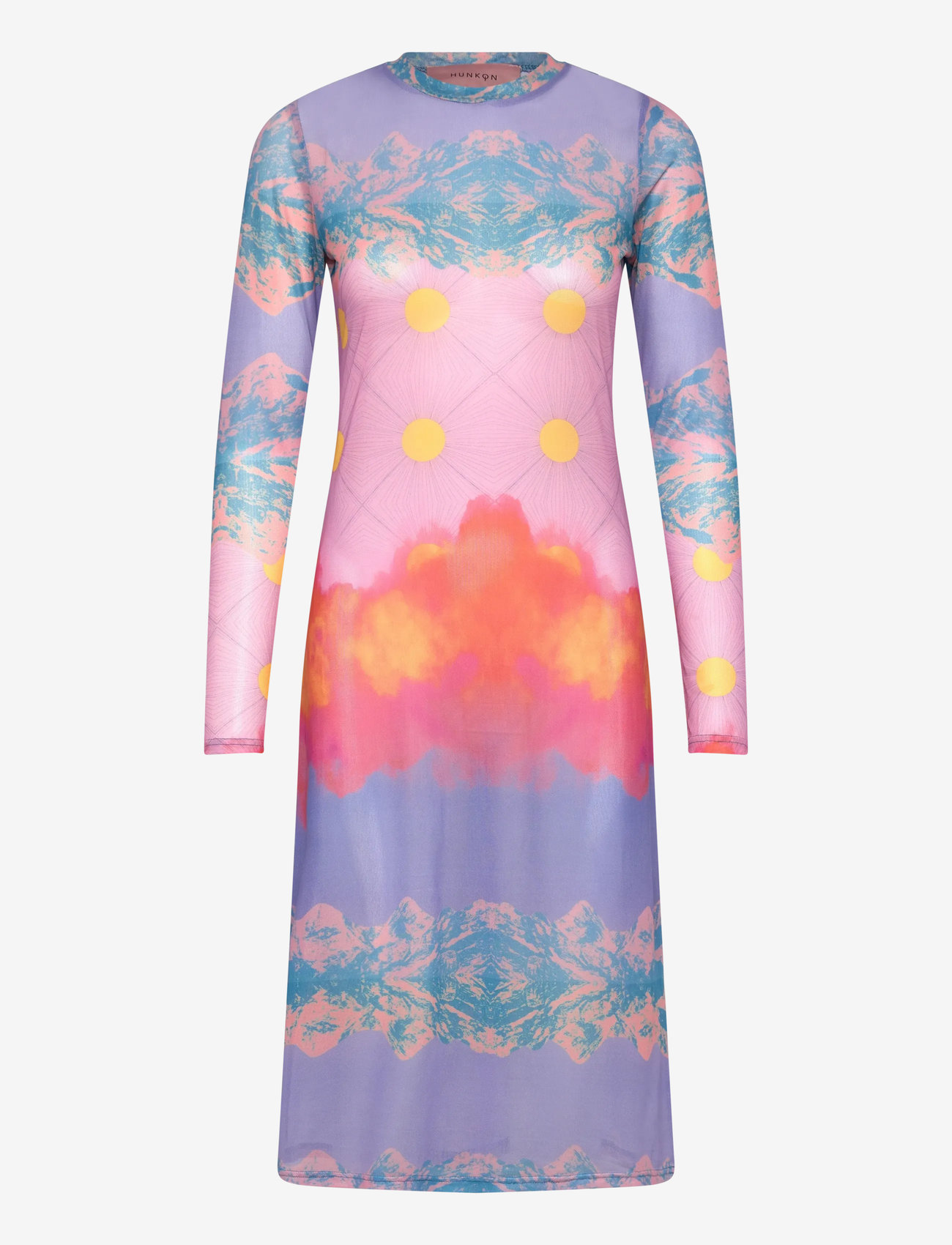 Hunkøn - Devon Mesh Dress - sommerkjoler - horizon art print - 1