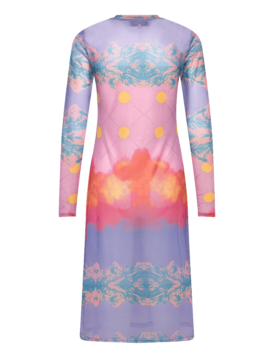 Hunkøn - Devon Mesh Dress - sommerkleider - horizon art print - 2