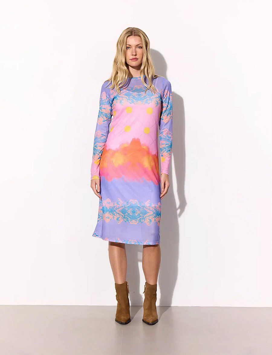 Hunkøn - Devon Mesh Dress - sommerkleider - horizon art print - 3