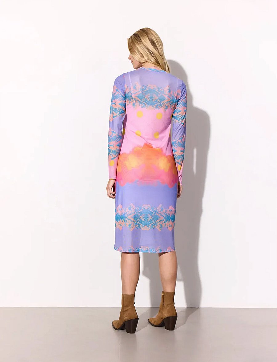 Hunkøn - Devon Mesh Dress - sommerkleider - horizon art print - 4