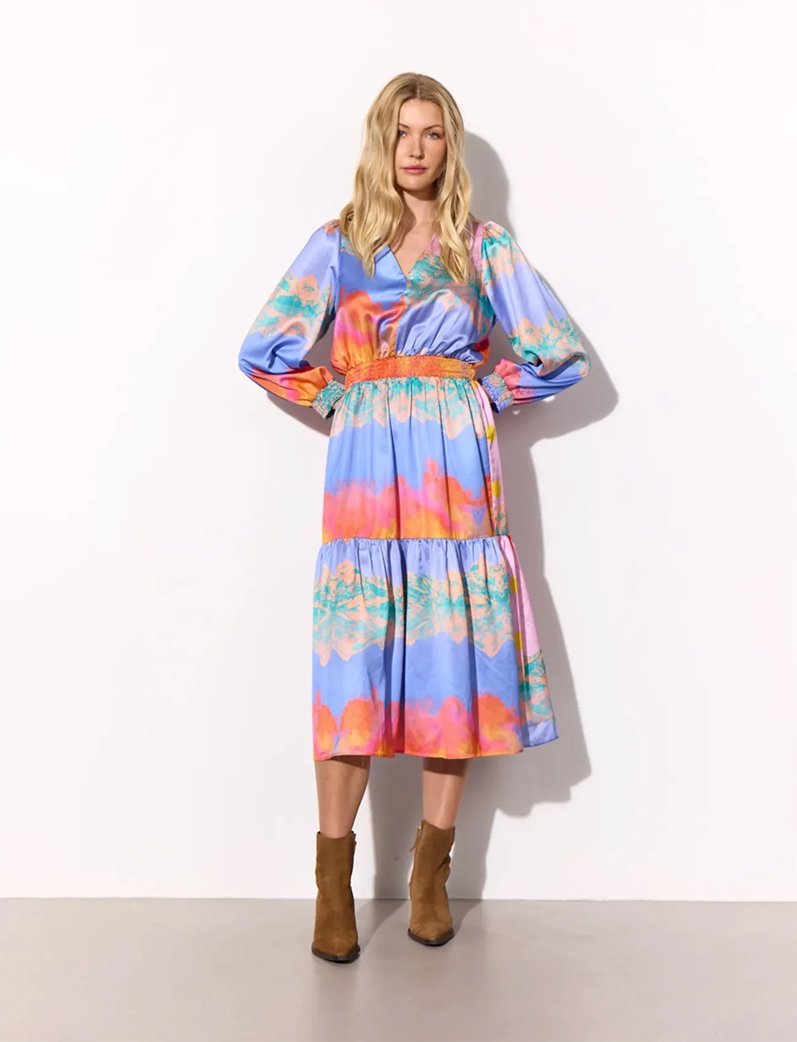 Hunkøn - Abby Dress - midimekot - horizon art print - 3
