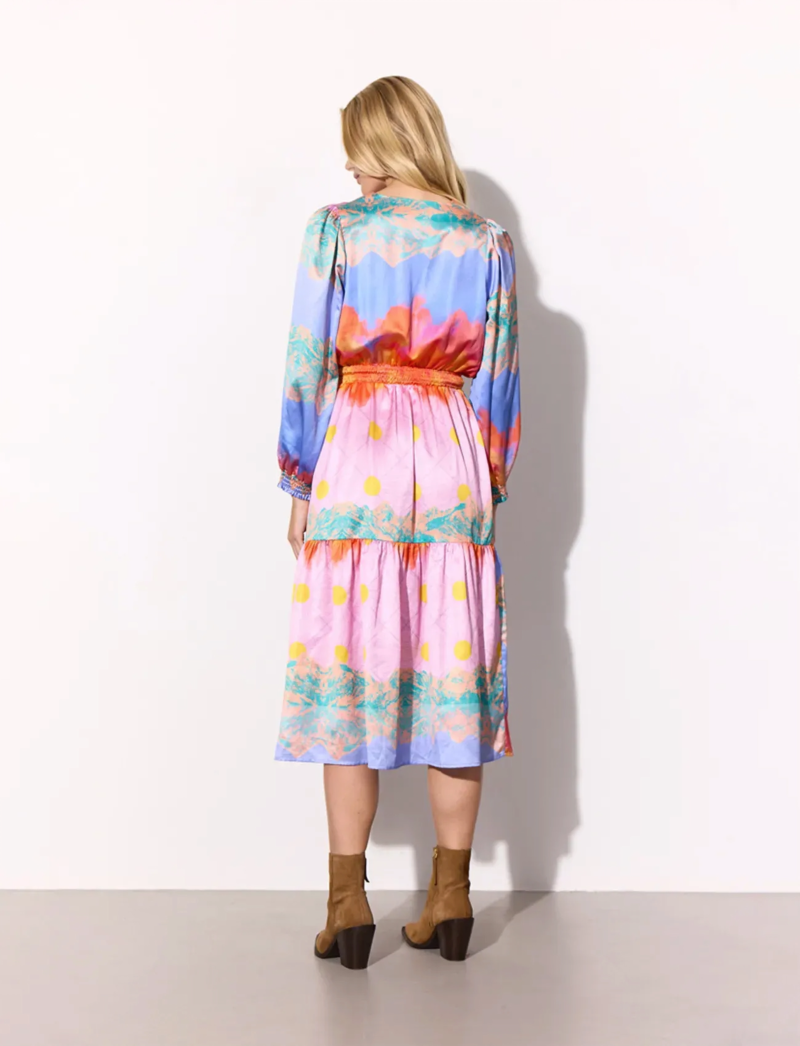 Hunkøn - Abby Dress - midimekot - horizon art print - 4