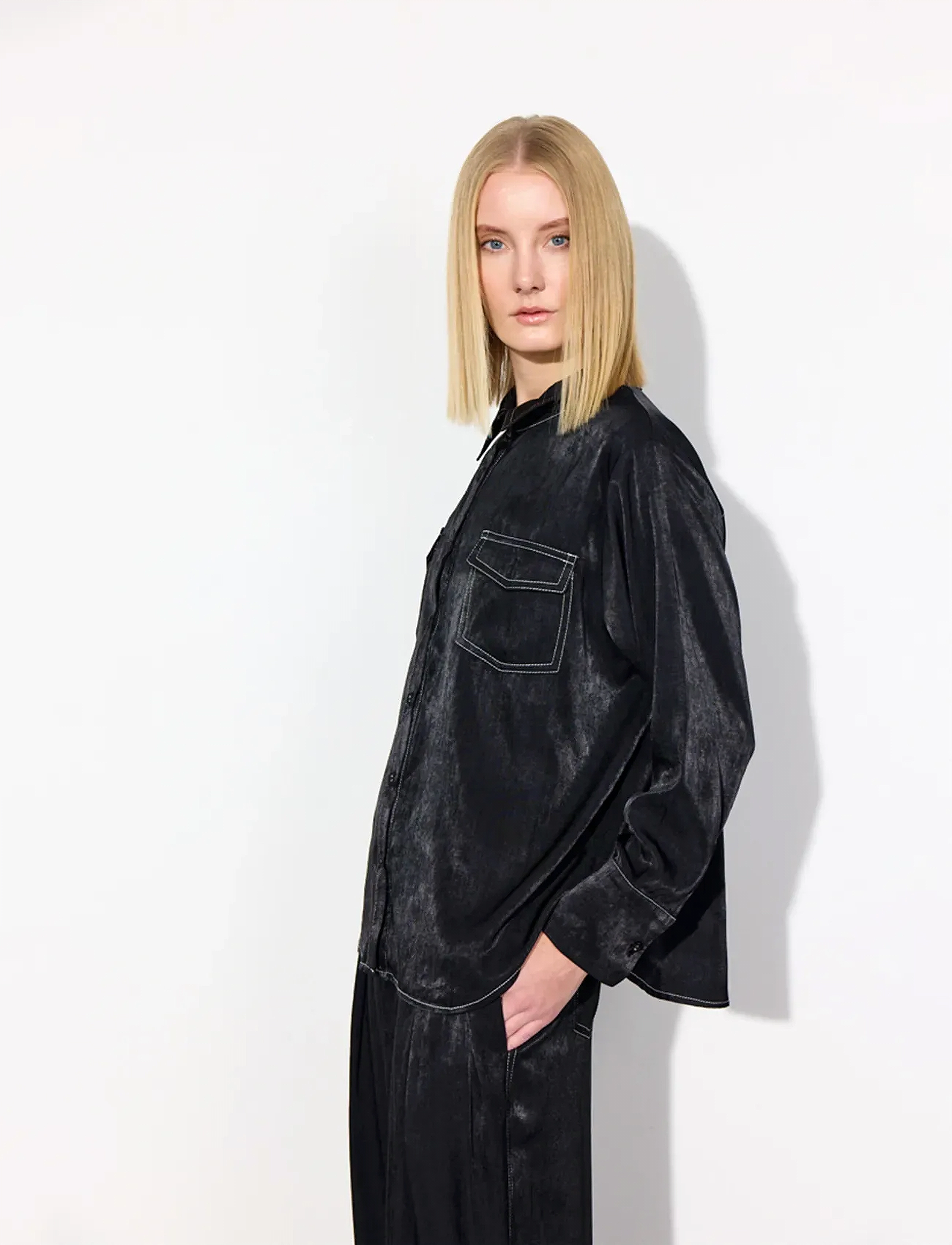Hunkøn - Andy Shirt - langärmlige hemden - black - 3