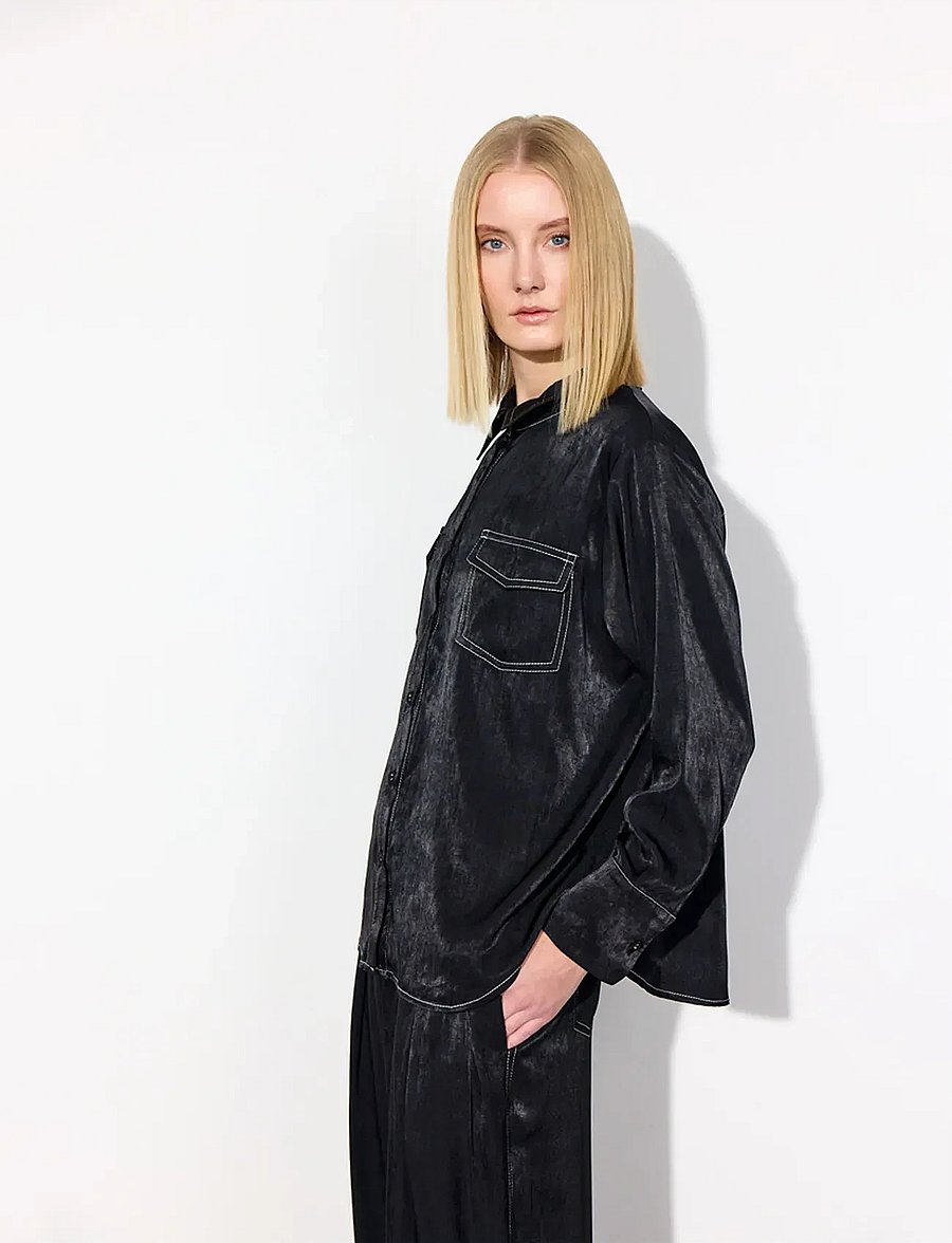 Hunkøn - Andy Shirt - pikkade varrukatega särgid - black - 3