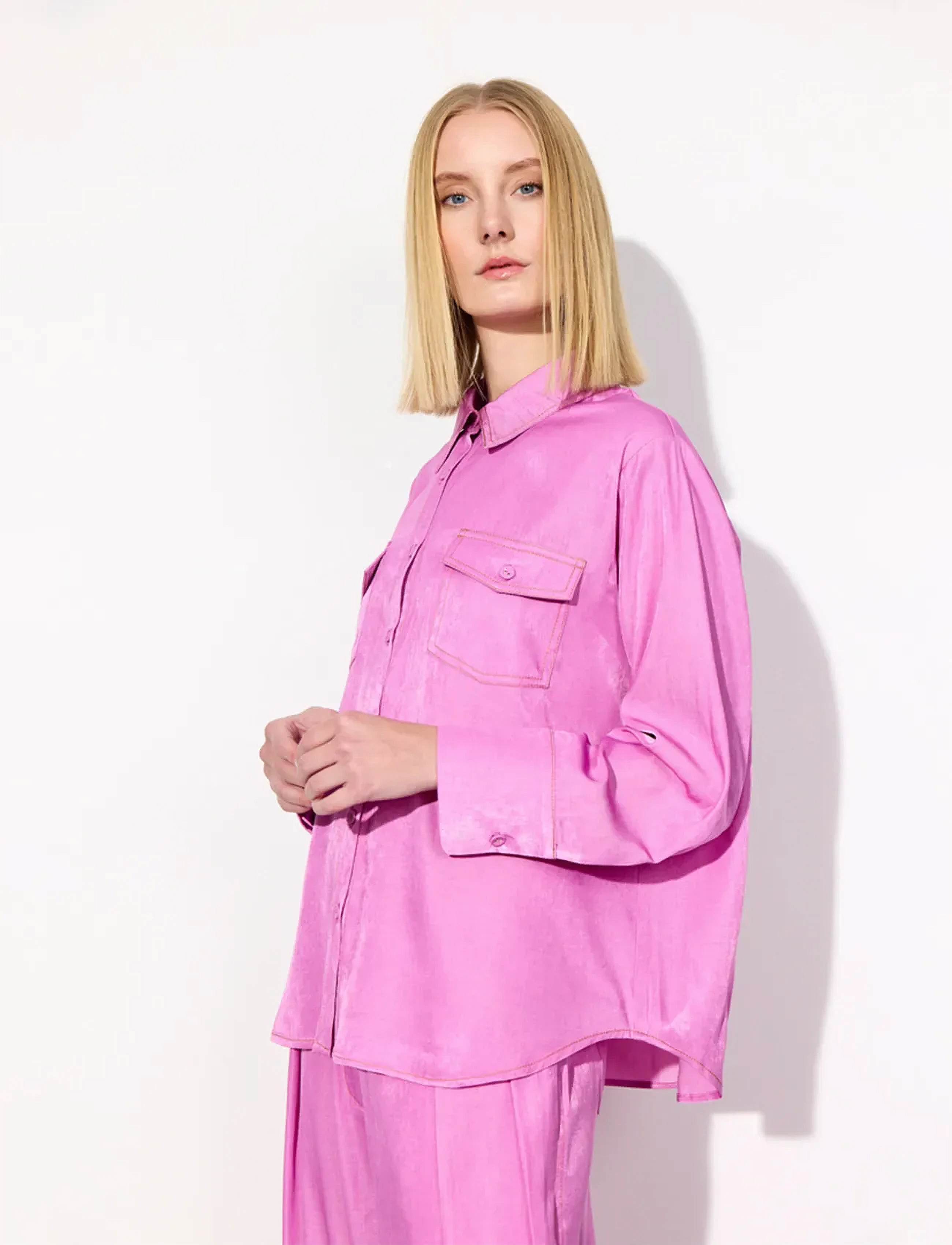 Hunkøn - Andy Shirt - krekli ar garām piedurknēm - pink - 3