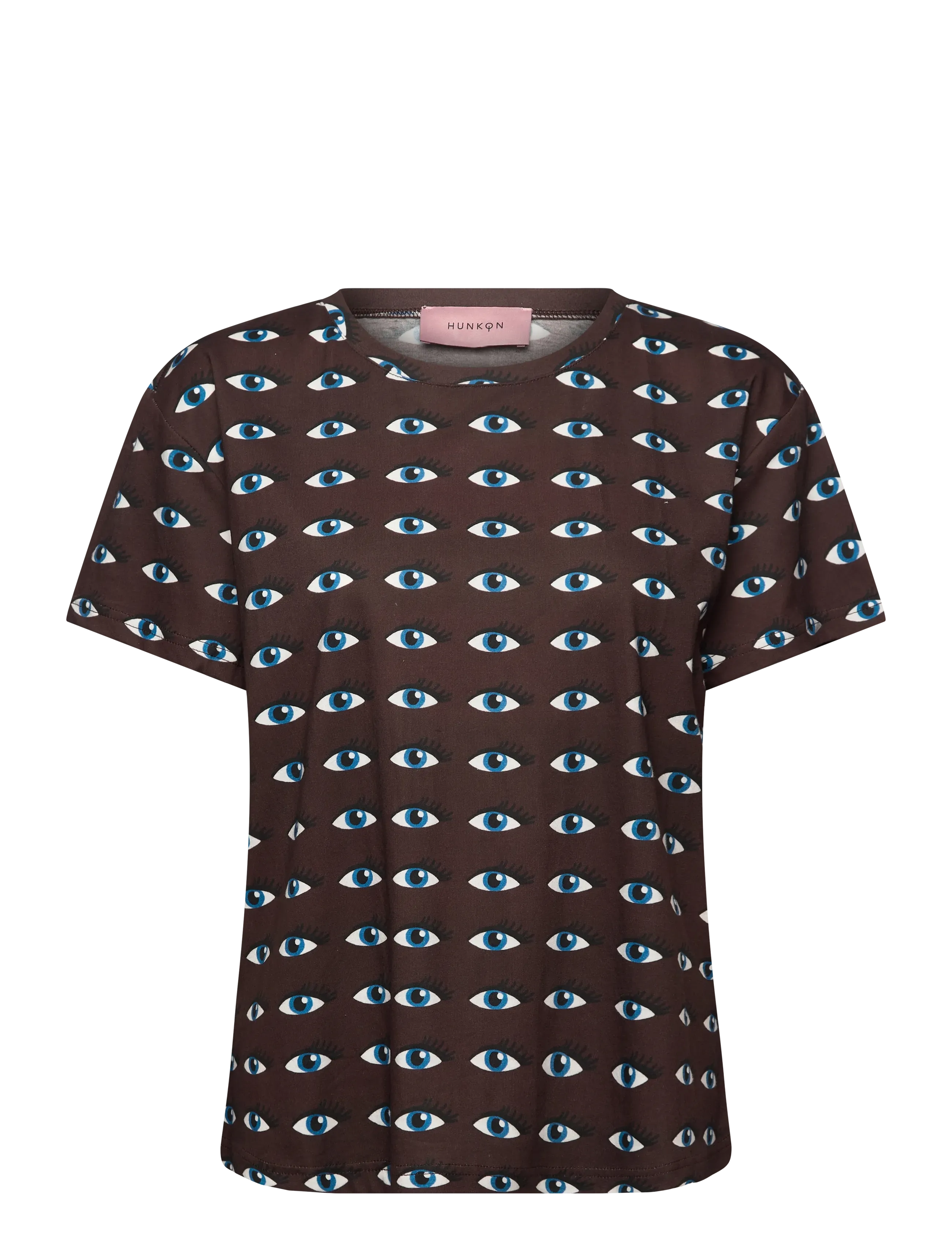 Hunkøn Eyes T-shirt - Riided - LOOK AT ME ART PRINT / brown
