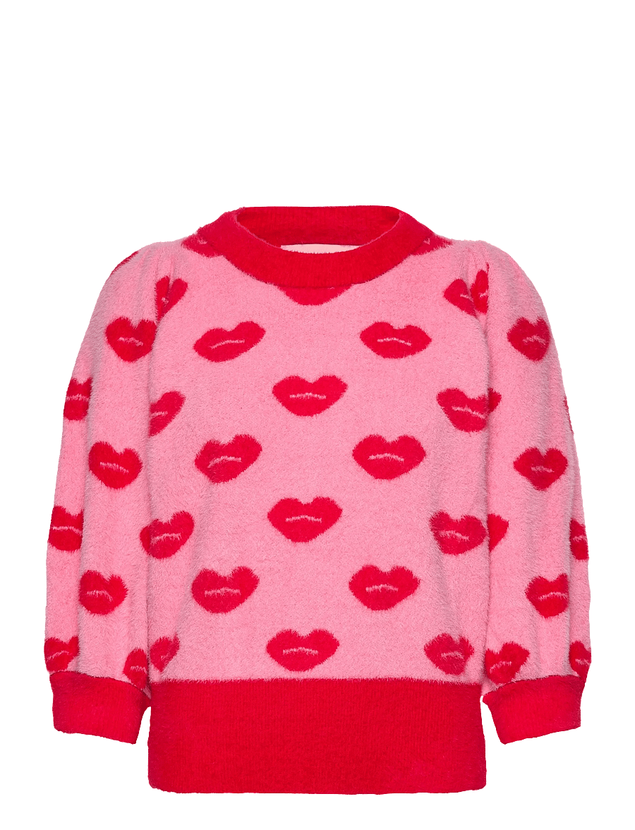 Hunkøn - Lilou Blouse - striktrøjer - kiss me art print - 1
