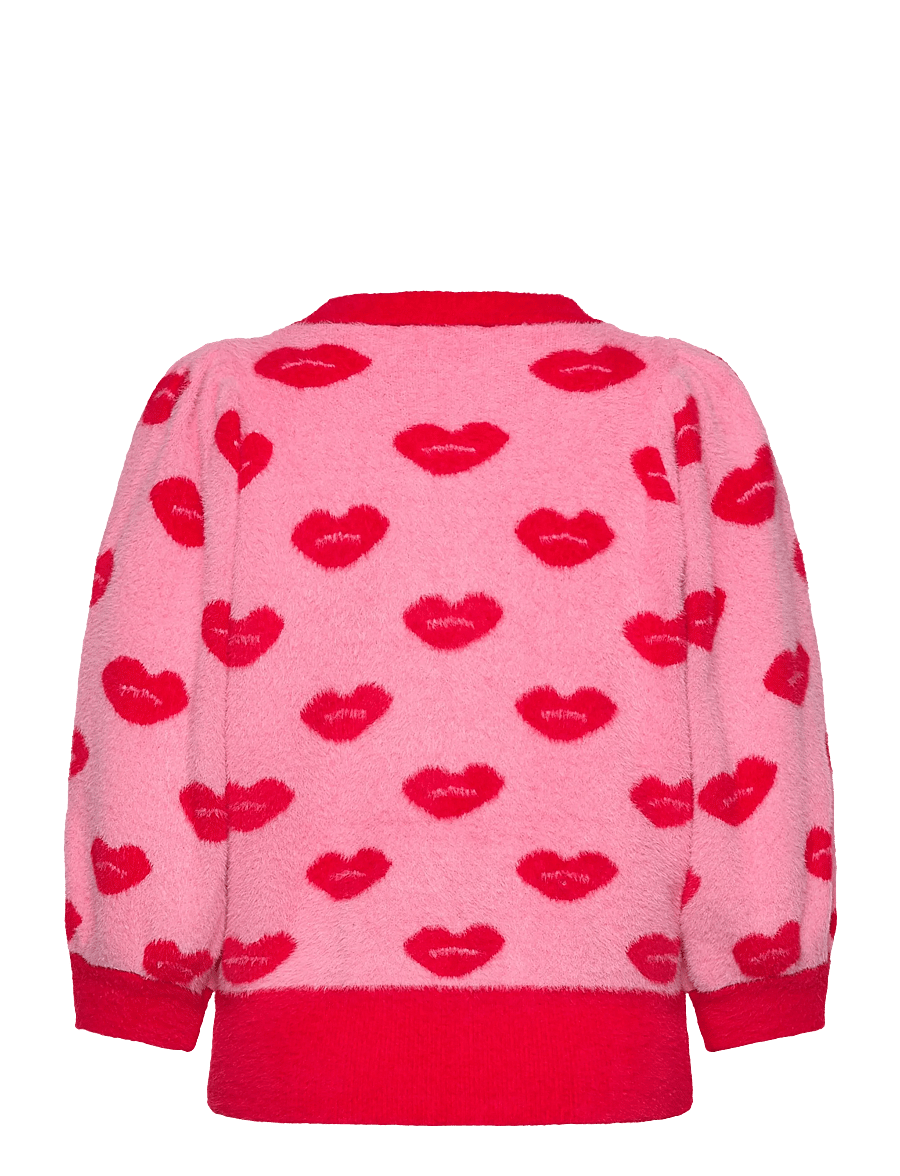 Hunkøn - Lilou Blouse - striktrøjer - kiss me art print - 2