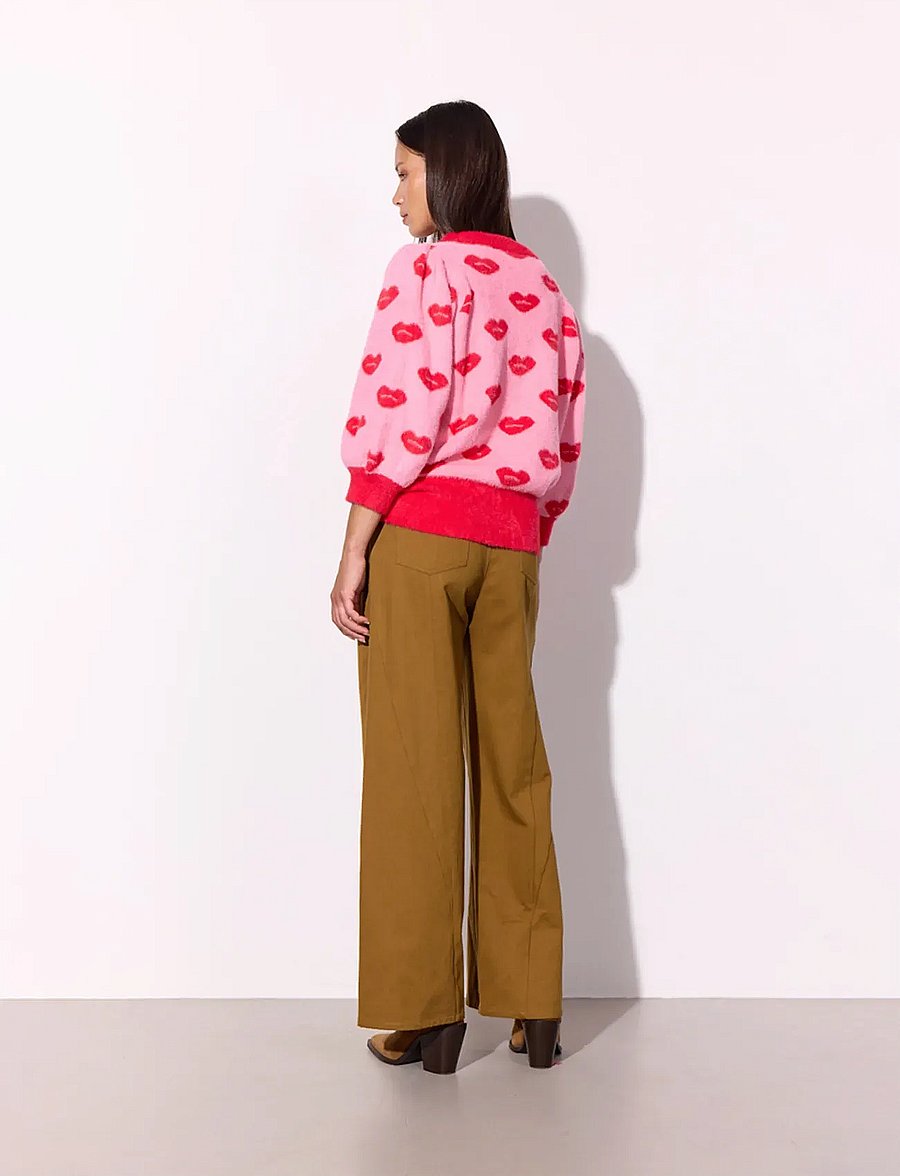 Hunkøn - Lilou Blouse - striktrøjer - kiss me art print - 4