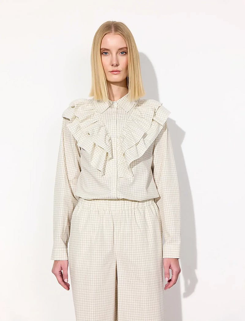 Hunkøn - Luca Shirt - pikkade varrukatega särgid - cream - 0