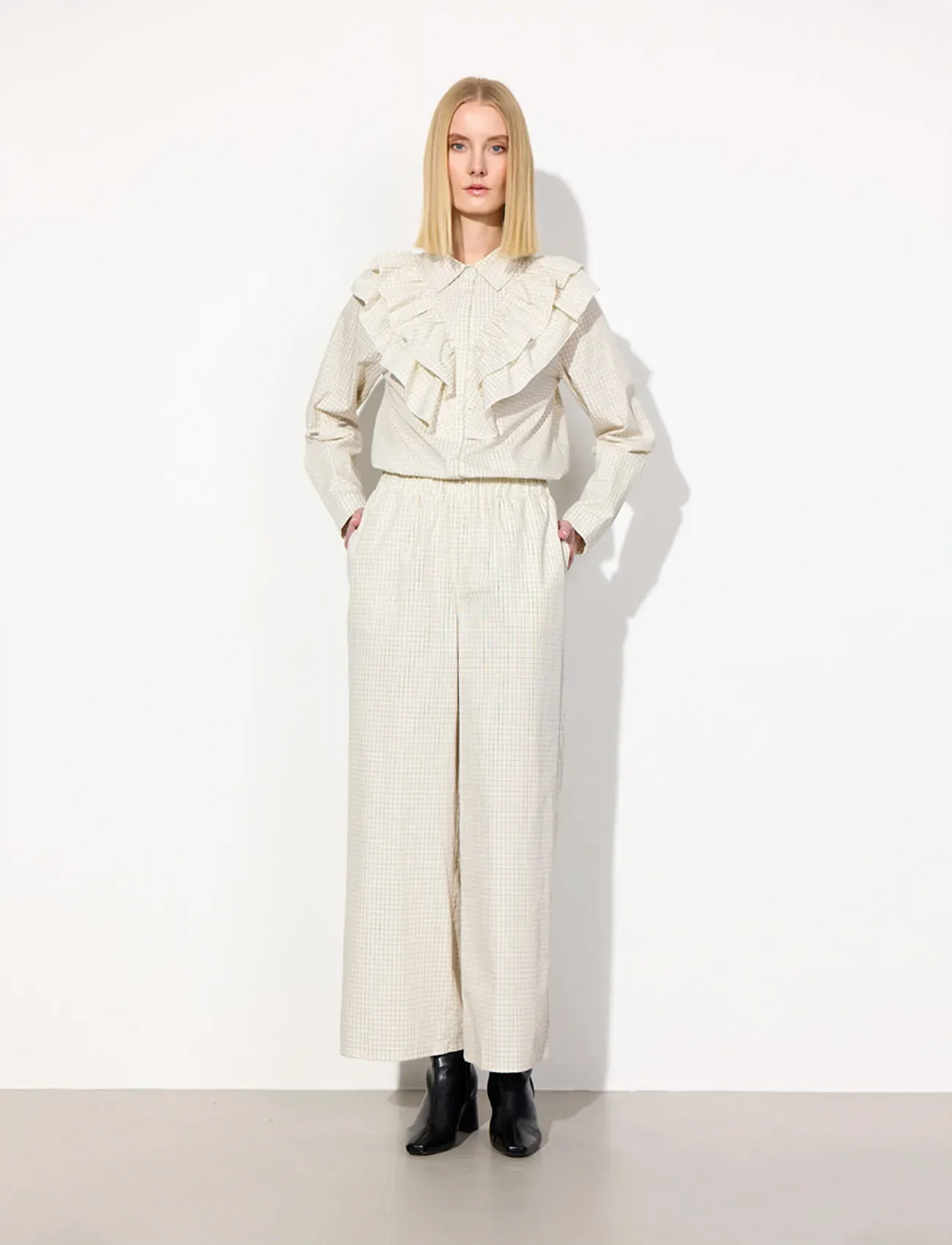Hunkøn - Luca Shirt - krekli ar garām piedurknēm - cream - 4
