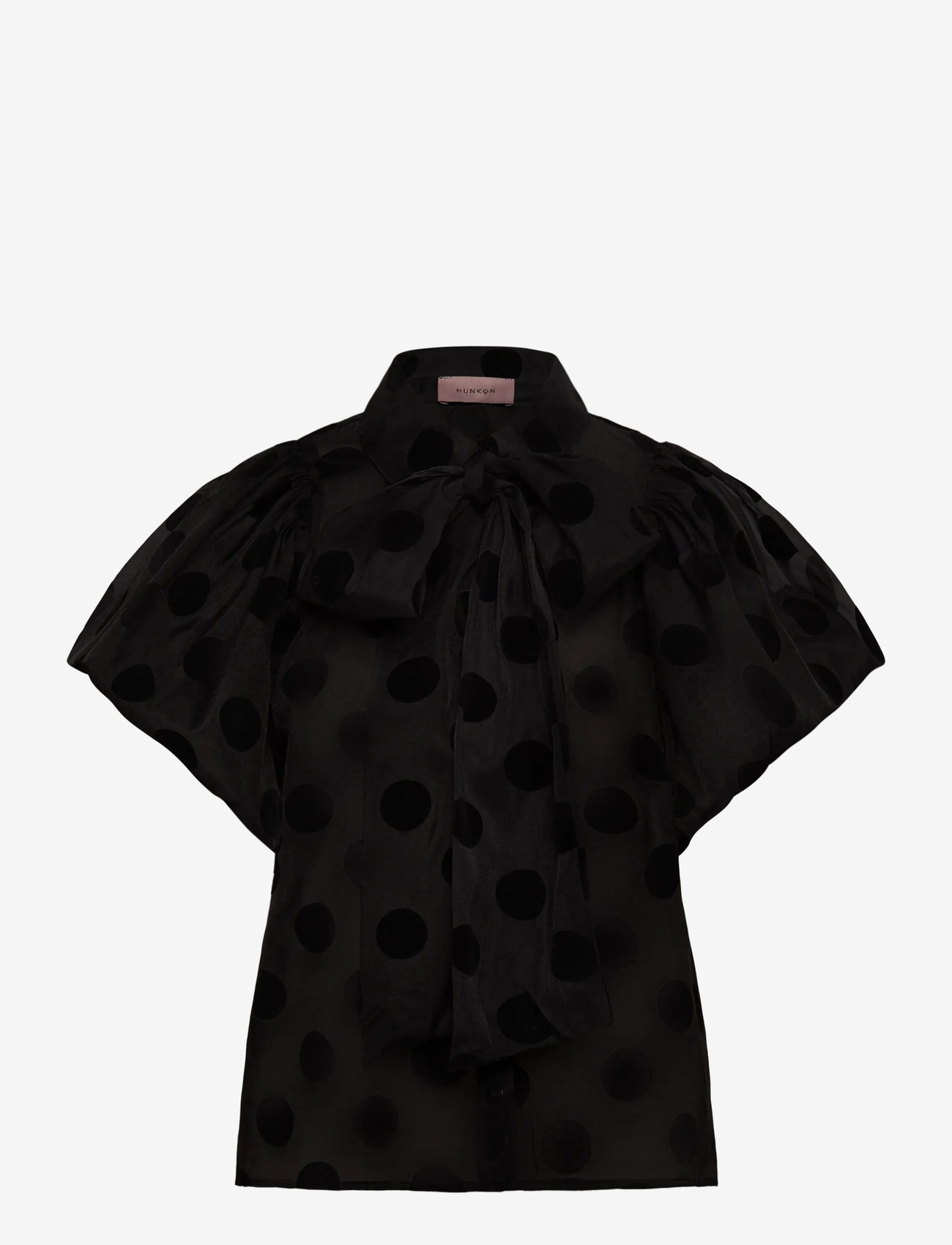 Hunkøn - Bobby Shirt - kurzämlige blusen - black w/dots - 1