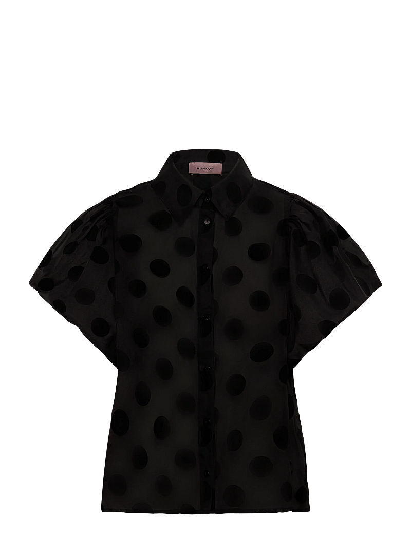 Hunkøn - Bobby Shirt - kurzämlige blusen - black w/dots - 3