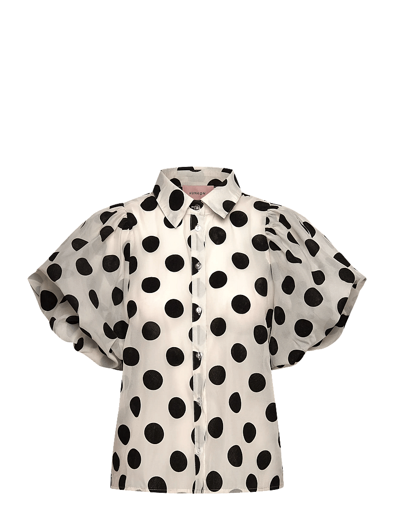 Hunkøn - Bobby Shirt - lühikeste varrukatega pluusid - white w/ dots - 1