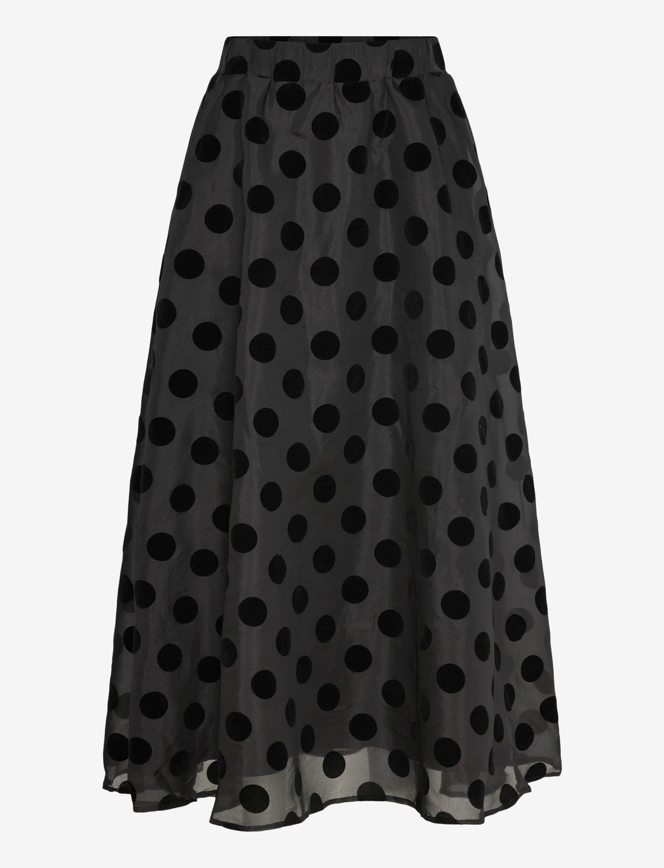 Hunkøn - Bobby Long Skirt - black w/dots - 1