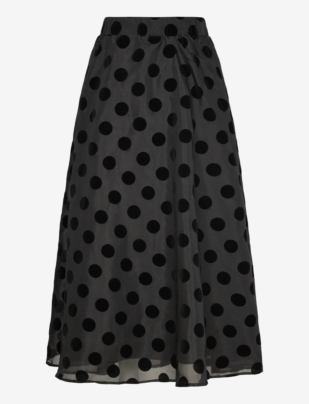 Hunkøn - Bobby Long Skirt - black w/dots - 2