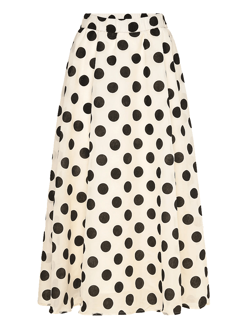 Hunkøn - Bobby Long Skirt - midi nederdele - white w/ dots - 1
