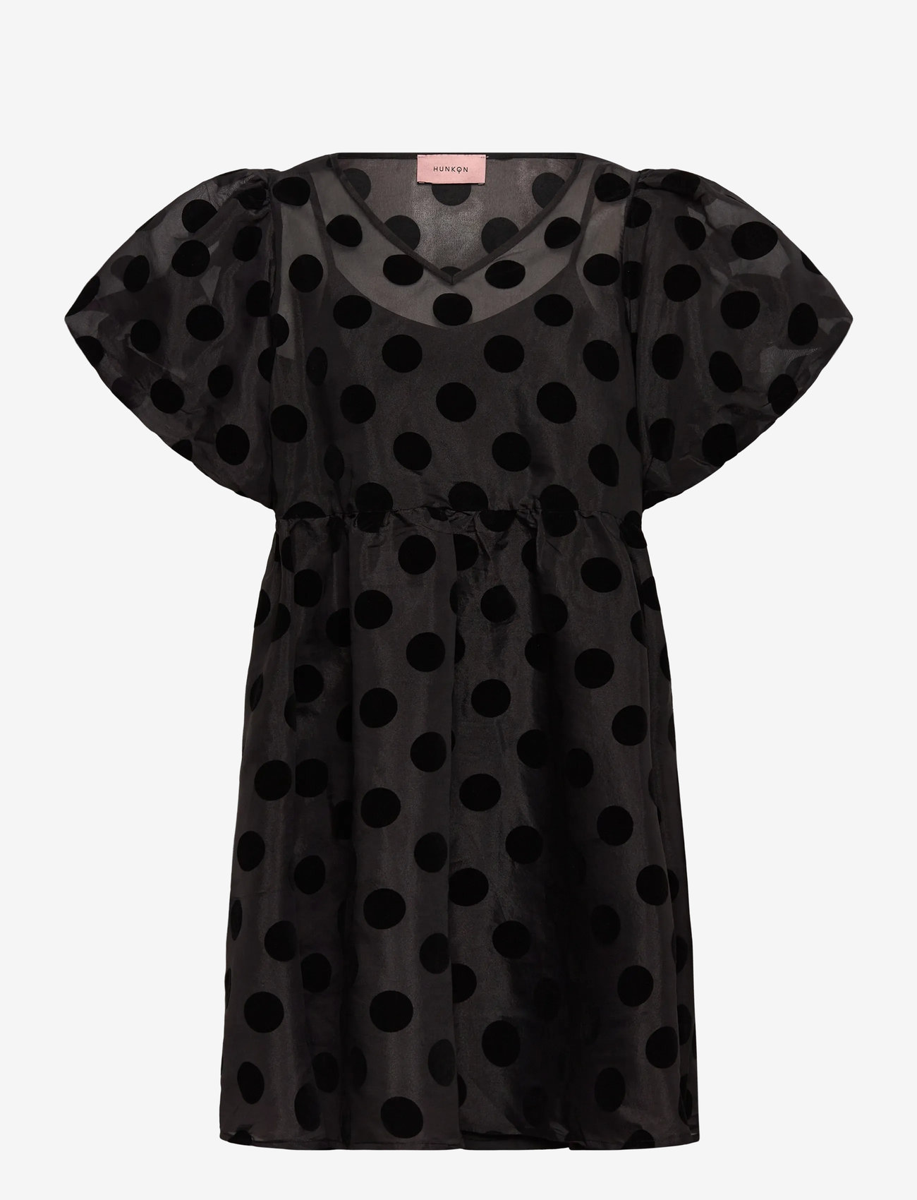 Hunkøn - Bobby Dress - midiklänningar - black w/dots - 1