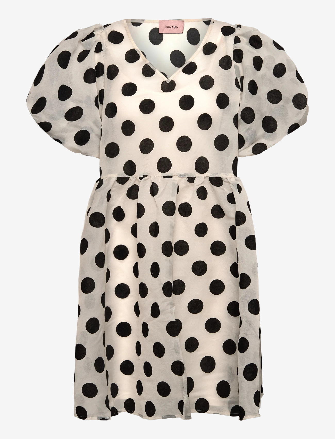 Hunkøn - Bobby Dress - midiklänningar - white w/ dots - 1