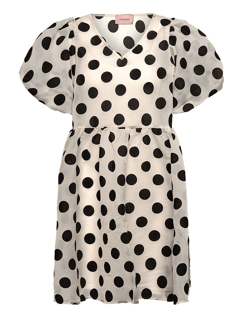 Hunkøn - Bobby Dress - midiklänningar - white w/ dots - 1