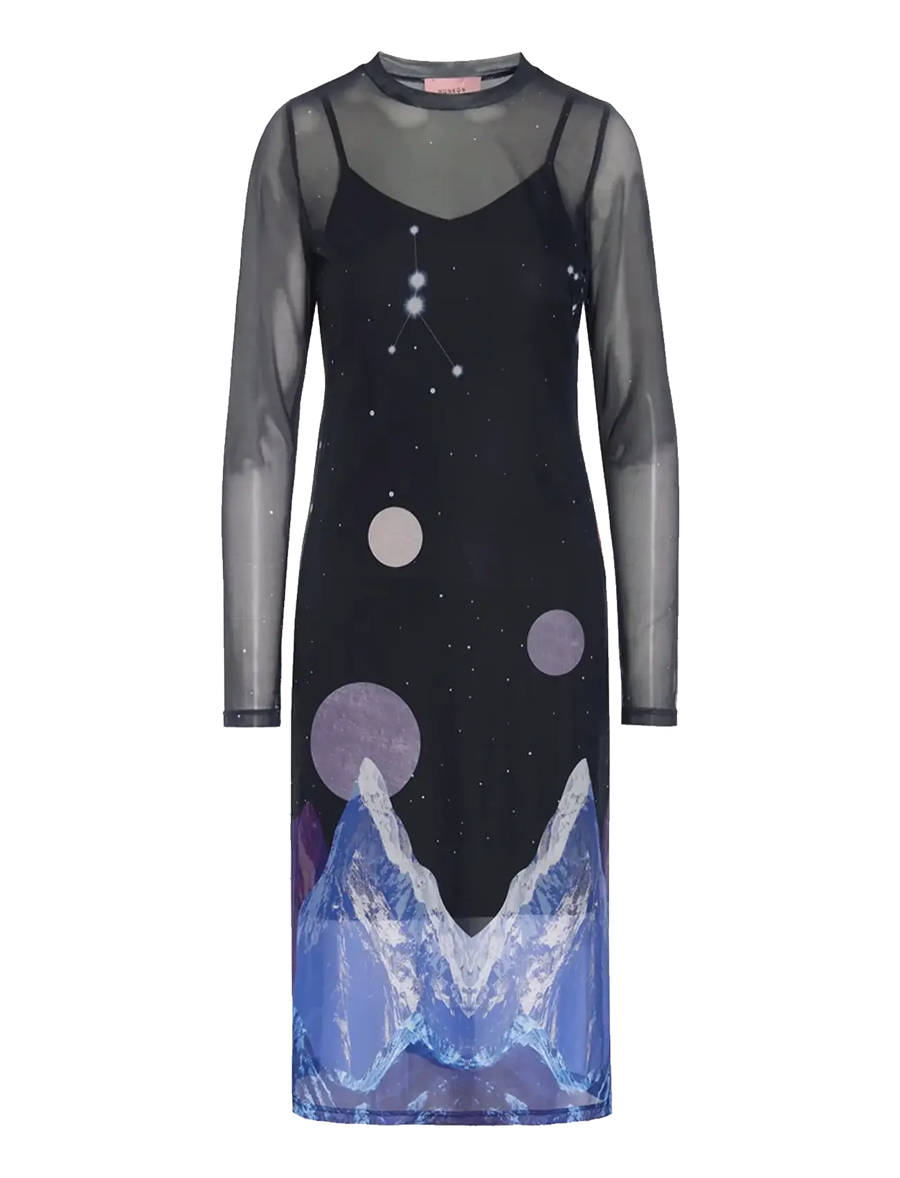 Hunkøn - Annika Mesh Dress - outer space art print - 1