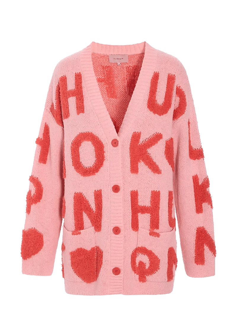 Hunkøn - Jenny Knit Cardigan - kardiganid - pink - 1