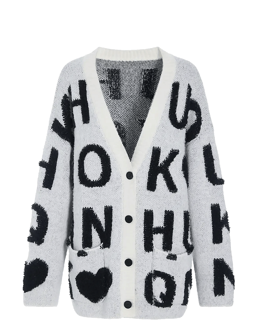 Hunkøn - Jenny Knit Cardigan - cardigans - white - 1