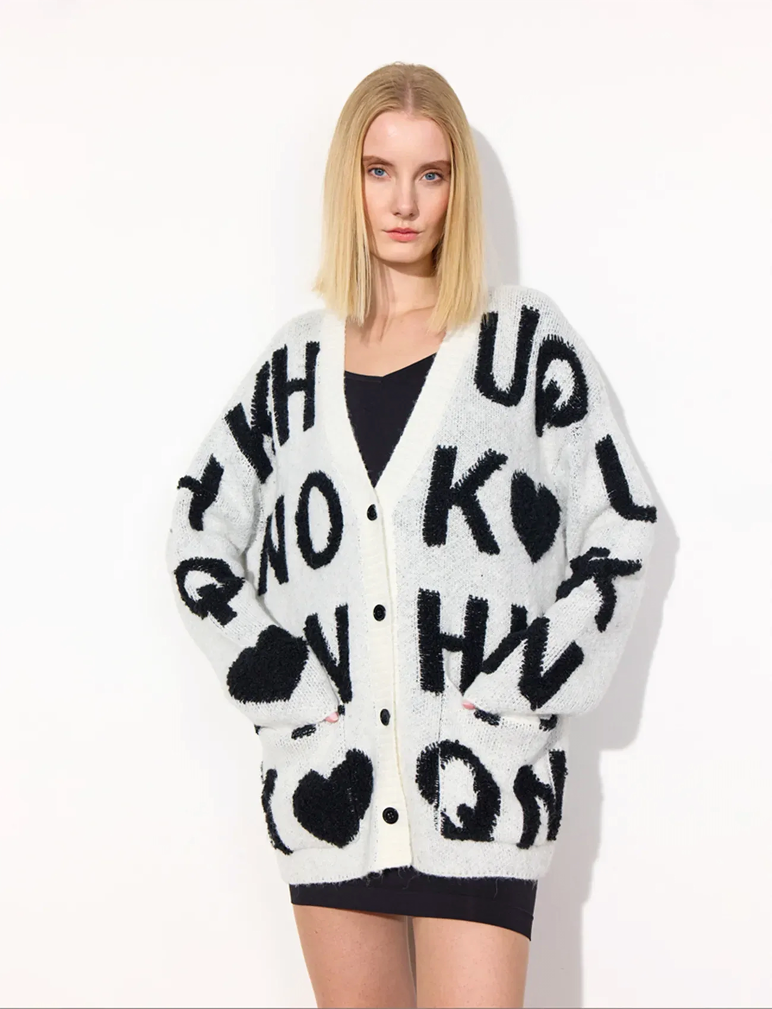 Hunkøn Jenny Knit Cardigan, XS, White, Strik > Cardigans, Dame