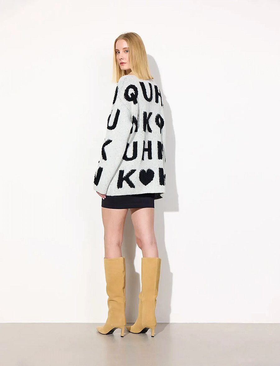 Hunkøn - Jenny Knit Cardigan - cardigans - white - 4