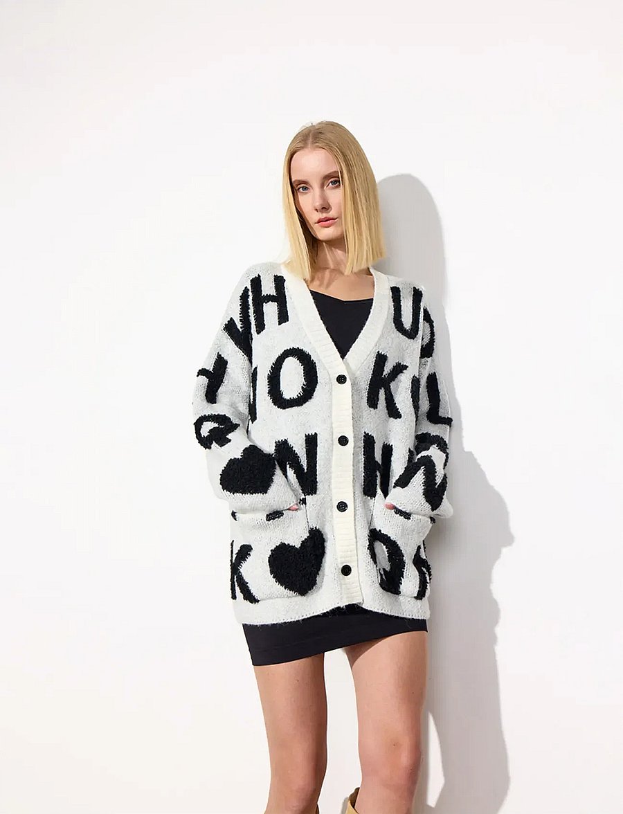 Hunkøn - Jenny Knit Cardigan - cardigans - white - 5