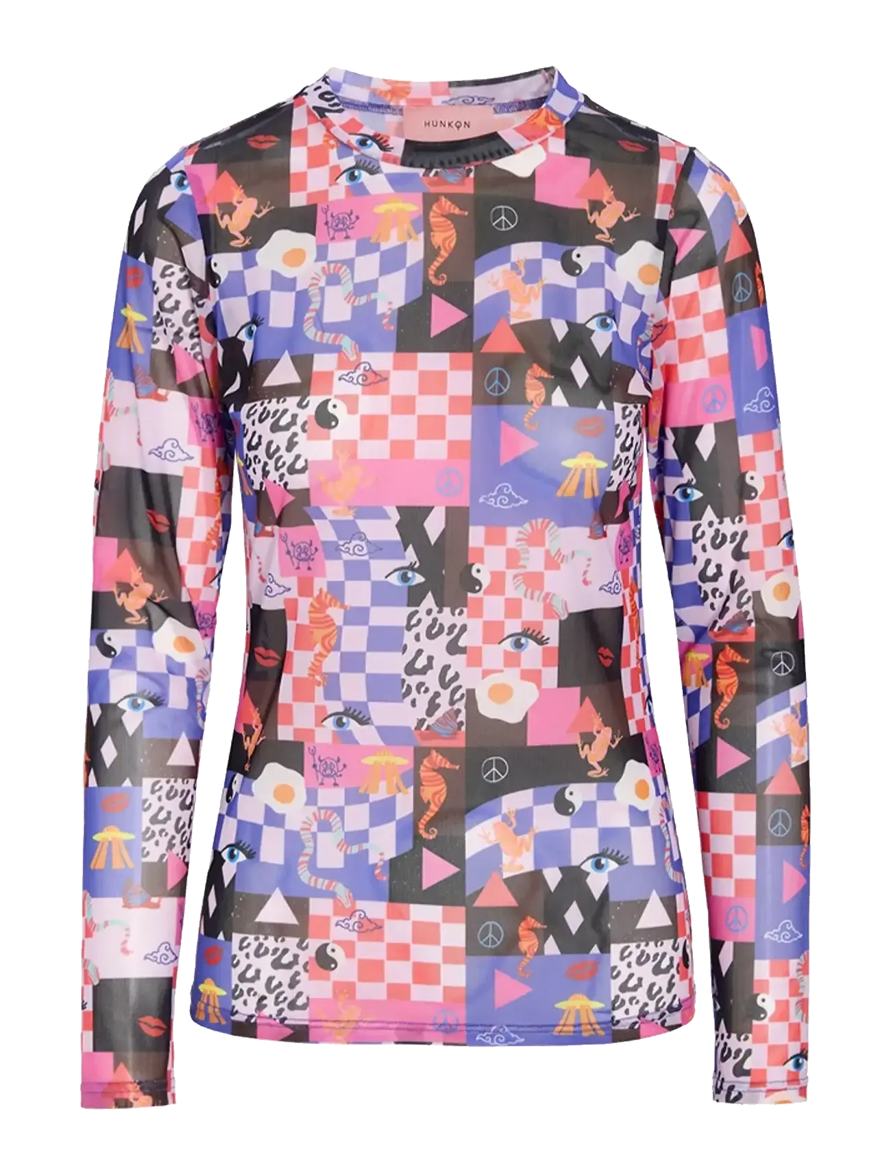 Hunkøn Madison Mesh Blouse - Kleidung - MULTIVERSE ART PRINT / pink/rose