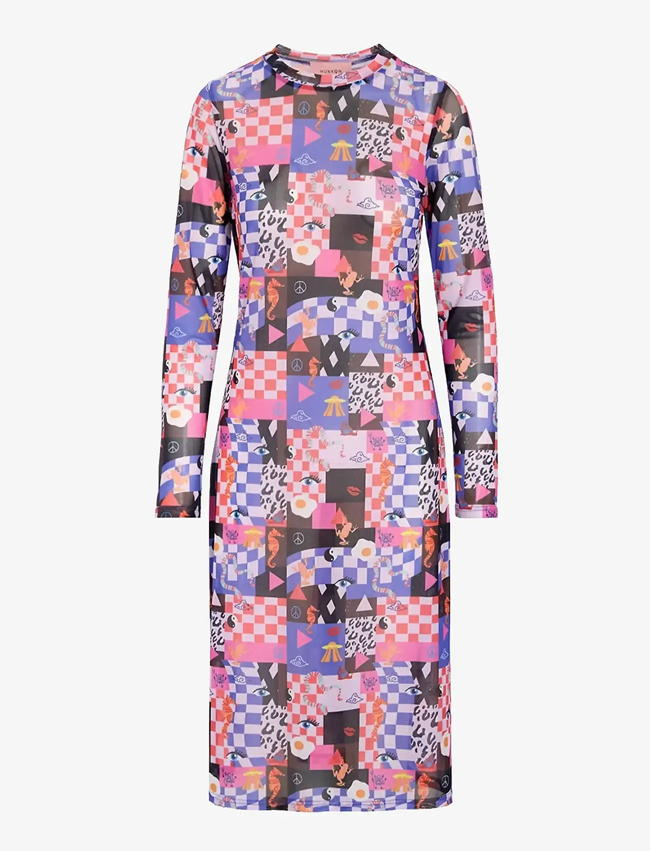 Hunkøn - Madison Mesh Dress - vabaaja kleidid - multiverse art print - 1