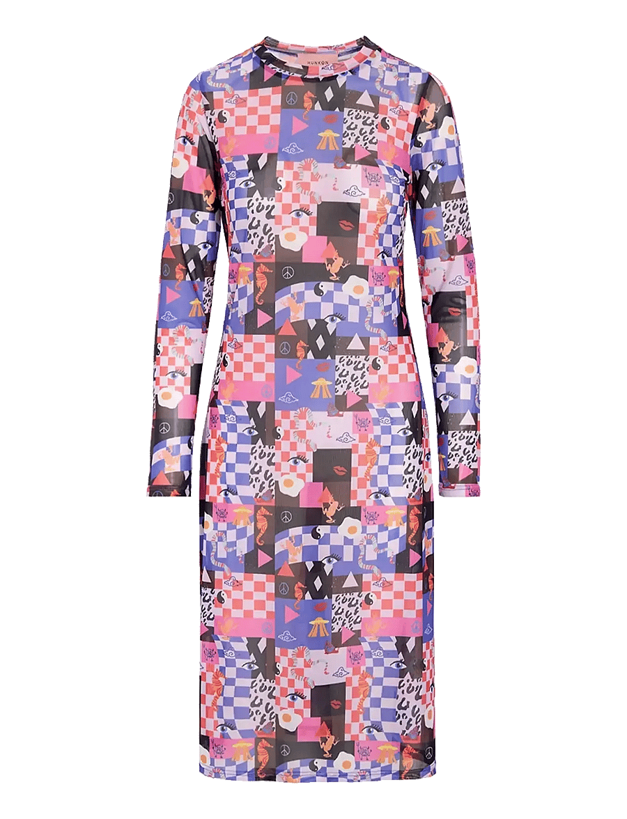 Hunkøn - Madison Mesh Dress - t-paitamekot - multiverse art print - 1
