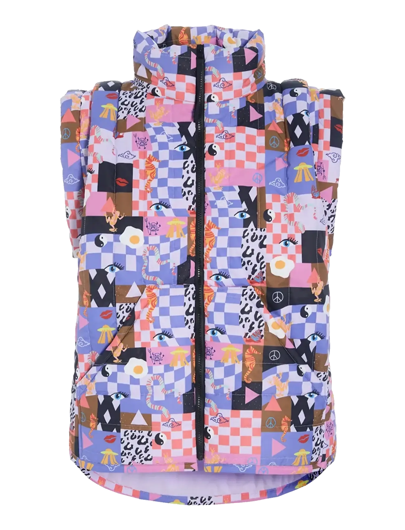 Hunkøn - Roxanna Short Vest - frühlingsjacken - multiverse art print - 1