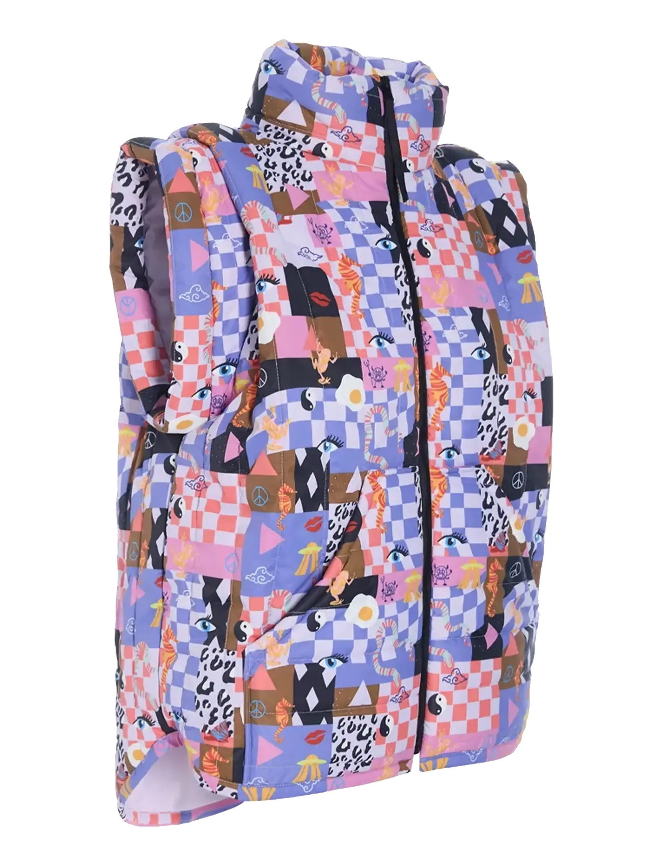 Hunkøn - Roxanna Short Vest - gefütterte westen - multiverse art print - 2