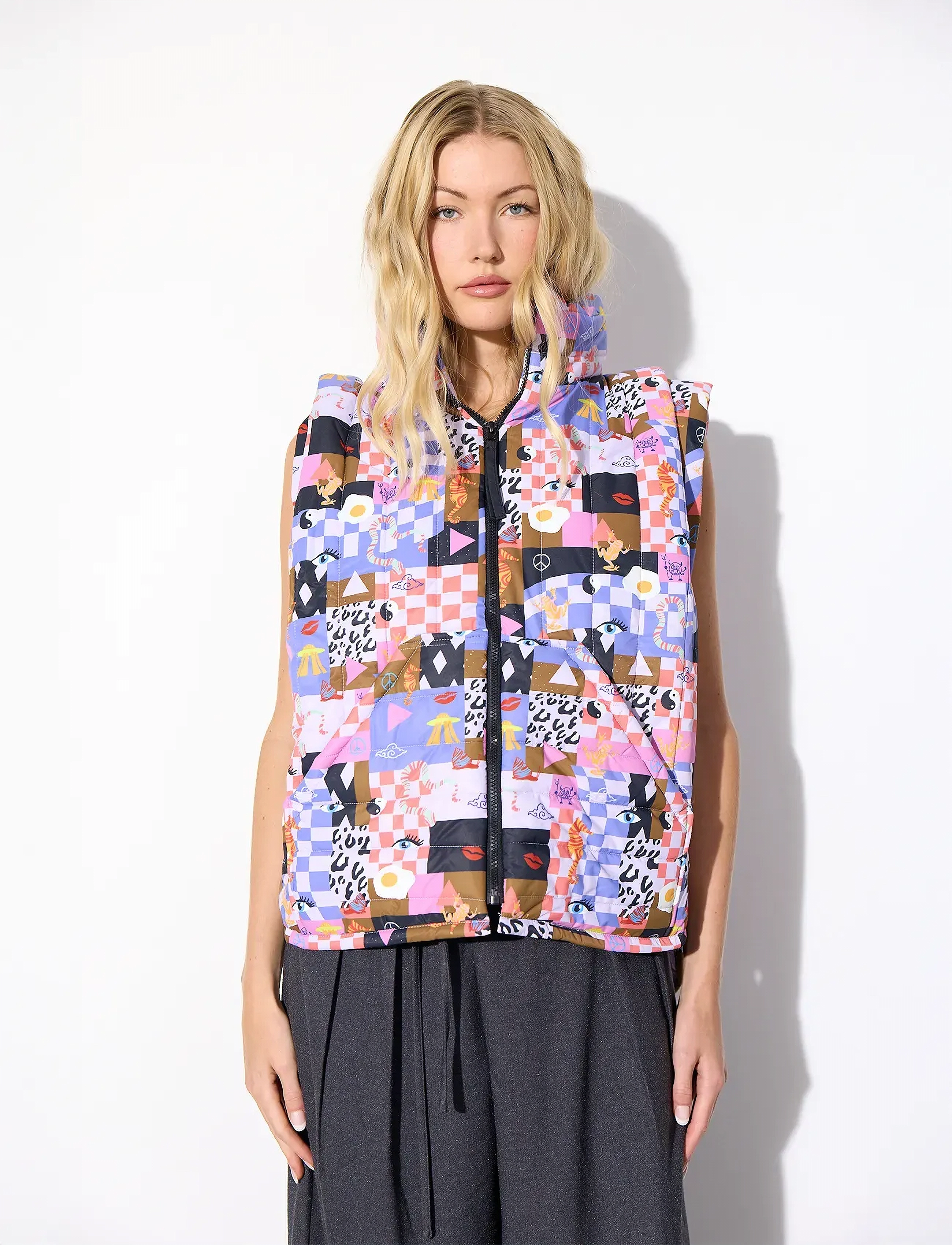 Hunkøn Roxanna Short Vest, M/L, Pink, Veste > Vatterede Veste, Dame